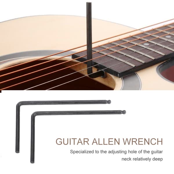 2 stk. Truss Rod Allen-nøgle Værktøj 4mm 5mm Kuglehoved til Martin Akustisk Guitar Sort
