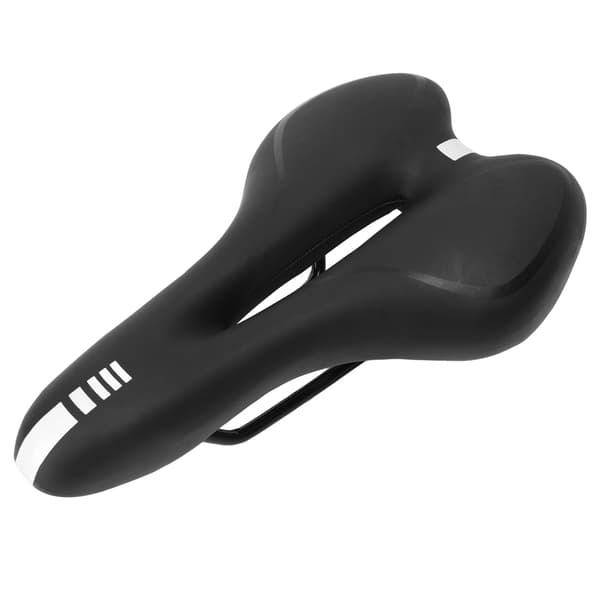 Ergonomisk sort cykelsadel med åndbart hult design og stødabsorberende polstring