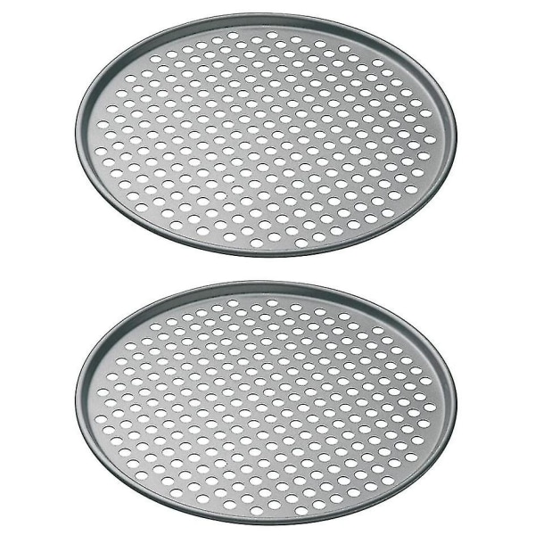 Set, non-stick perforerade pizzabrickor, för ugn, 2 st