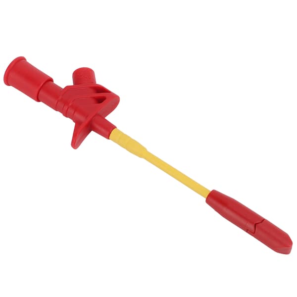 Testhook Multimeter Mini Grabber Rustfri Stålsonde til Bilreparation 4mm Fatning J.30019Rød