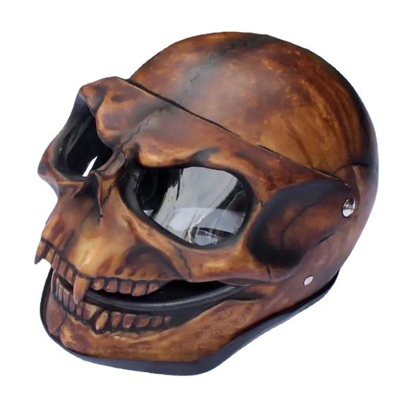 Halloween Skull Mask Huvudbonader med rörlig mun - Helhuvudmask red