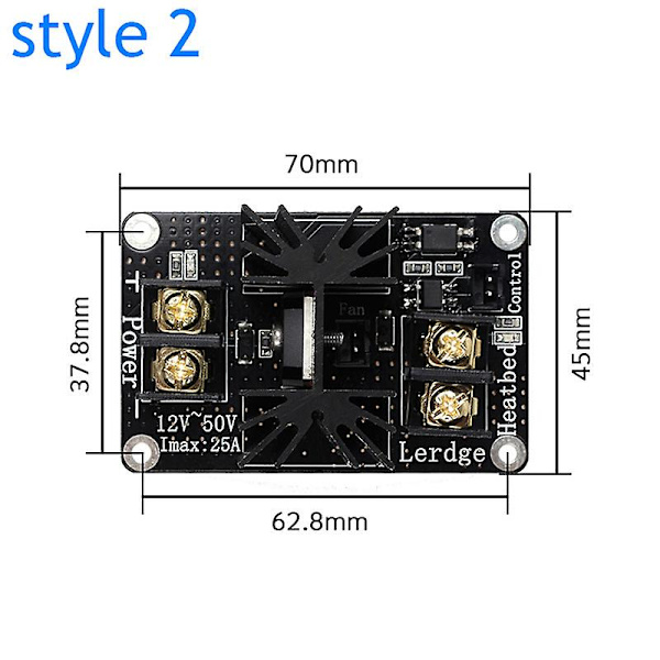 Ny 3D-skrivare Uppvärmd Säng Power Högström 210A MOSFET Uppgraderingsramper 1.4