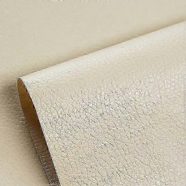 34-farvet selvklæbende læderreparationslap, til sofaer, møbler og stole Beige 10*20cm