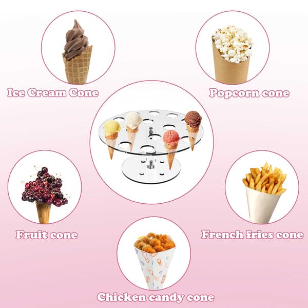 Akryl Isvaffelbeslag Popcorn Displayholder