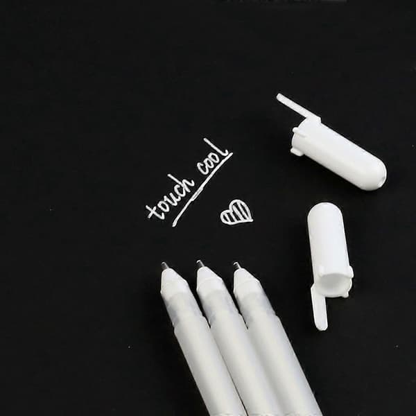 【BQ】Hvide Gelpenne Fin Spids Gelblækpenne til Illustrationsdesign Sort 15ml-Perfet