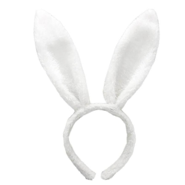 Søt kaninøre pannebånd påske Voksen barn rekvisita plysj hårbånd Bunny ear hårbånd Fest kostyme dekorasjoner Hårtilbehør hvit white