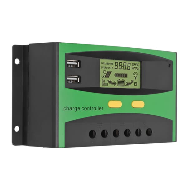 Smart Solar Ladekontroller med LCD-skjerm Automatisk Deteksjon 12V 24V 60A