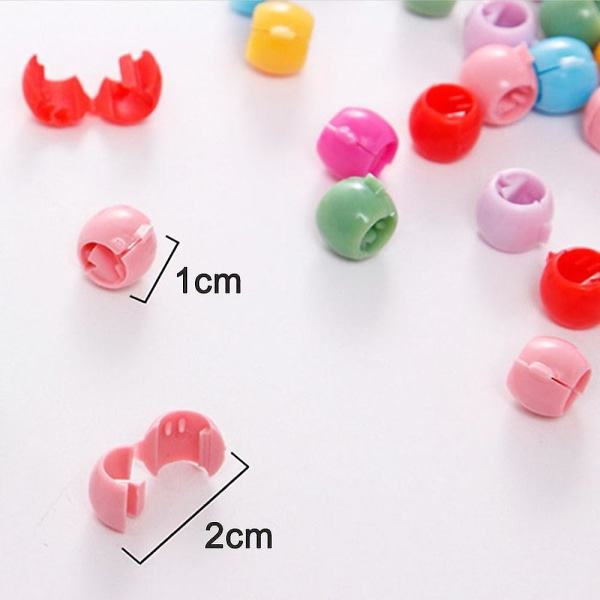 100 stk Mini Hårclips Rainbow Beads Clip til børn, piger, kvinder