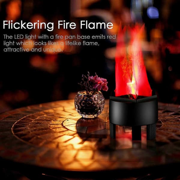 【BQ】3D Fake Flame Light Elektrisk Bål Kunstig Flammende Ildeffekt Dekor FP