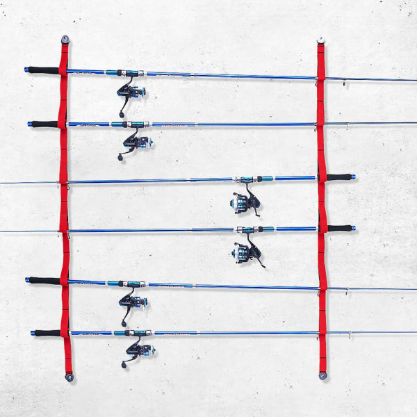 Takstångshållare Rullfiske 6-spöns fiskespö Display Rack Spö Overhead Väggfäste Hållare Fiskeredskap