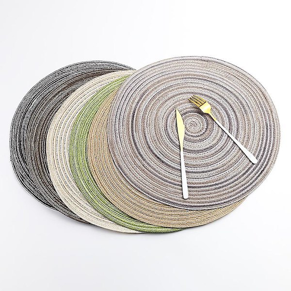Pyöreä istukkamatto puuvillalanka Länsimainen istukkamatto puuvilla kudottu harmaa 30cm Grey 30cm
