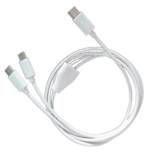 Ladekabel Type C til 2 Type C Hanne Til Hanne Støtter Lading Pluggbar Hvit White