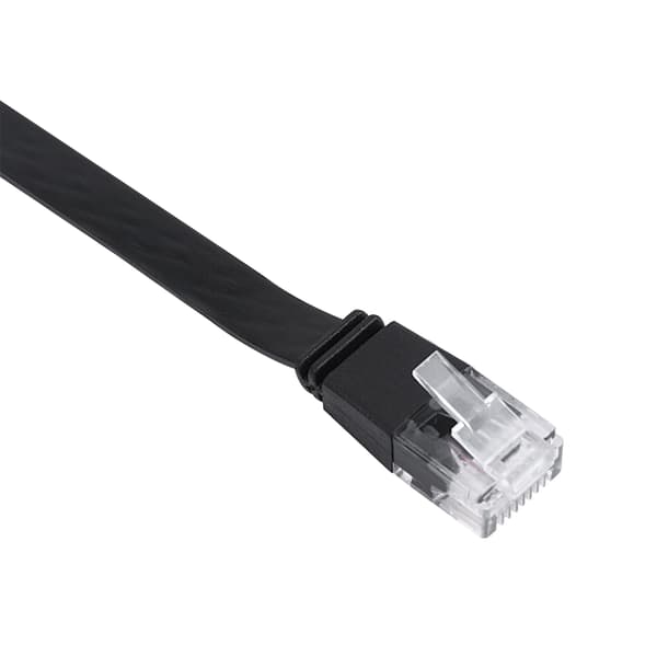 Ny justerbar indtrækkelig CAT6 RJ45 Lan netværkskabel - sort (2m)