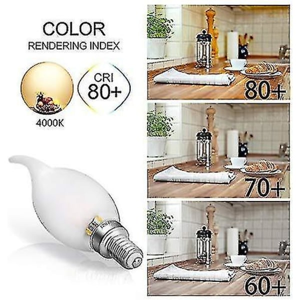 Kandelaber LED-lampor 2700k 40w ekvivalent Förbättra Flamspets frostat glas 6pcs