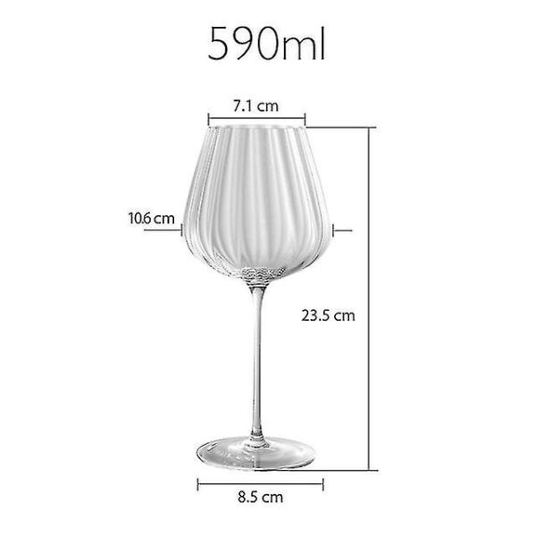 Europa Transparent Ripple Krystalglas Luksus husholdningspokal Kreativ Champagneglas Rødvinsglas Romantisk bryllupskop CLEAR 590ml