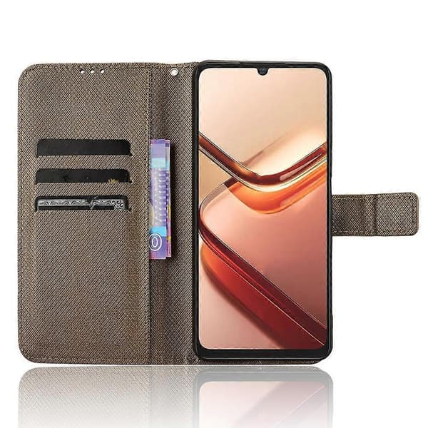 【BQ】Mobildeksel i lær med diamantstruktur Brun Brown For Doogee Note 58 / Note 58 Pro
