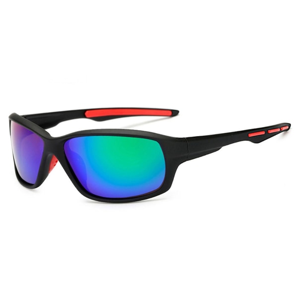 Polariserte solbriller for menn Antirefleks ridebriller Beskyttende sportsbriller Black Green