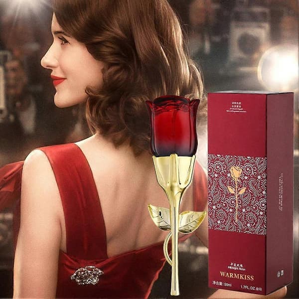 【BQ】50 ml Rosparfym för kvinnor med långvarig middagsrosdoft i elegant flaskdesign red