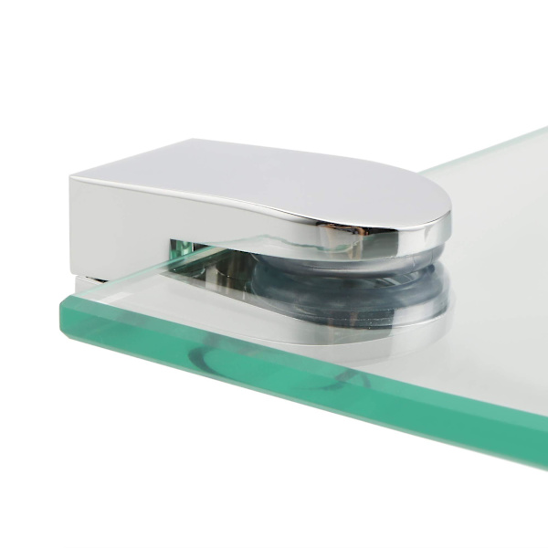 4 stk Glasklemme Glashyldebeslag til 5-10 mm tykt glas, justerbar glasclips D form flad bagside til glas