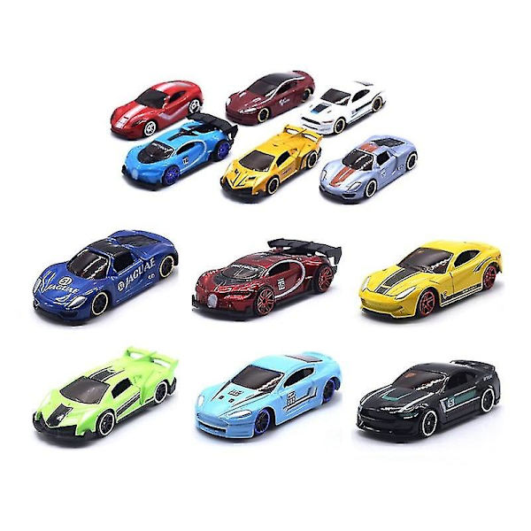 Hhcx-6 stk/sæt 1:64 Diecast Legering Sportslegetøjsbilmodel Julepynt Mini Børneskydebilsæt Multi-stil gave til børn B Set Meal