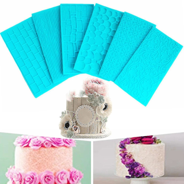 6 st/ set Form Stenvägg Högtemperaturbeständig plast Blomma Barkmönster Gör själv hantverk Form för kök
