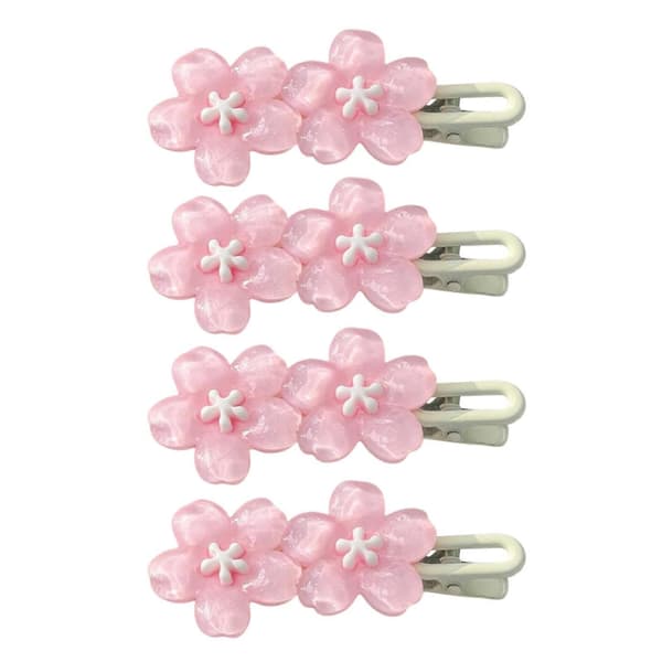 【BQ】Hårklemmer – 3D Blomsterdesign med bløde lyserøde og blå Macaron-farver – til daglig brug og fester B