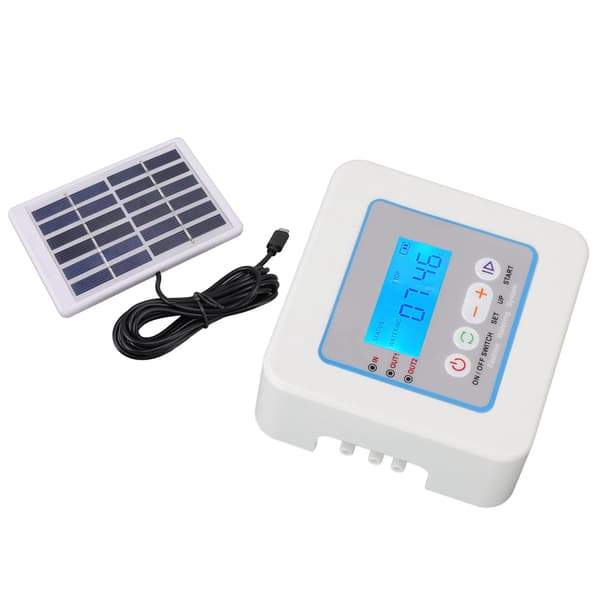 Mikro Automatisk Drypvandingssæt Programmerbar Timer Solar Multifunktion Vandingssprøjte LED-display