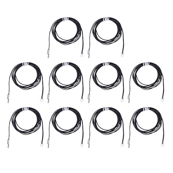 10 stk. Temperatursensor Probe NTC Termistor Temp Transducer Koldpresset Terminal 2 Meter 10K B3435