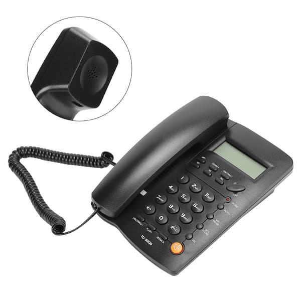 Sort håndfri nummerpræsentation fast telefon til hjem, kontor og hotel