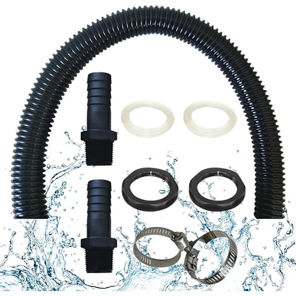 Rain Barrel Connection Slange Inklusive 2 slangefatninger med låsemøtrik