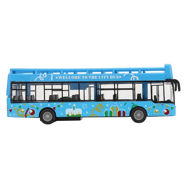 Leksaksbuss i legering med dragfunktion, högt simulerad stadsfordonsmodell för barn