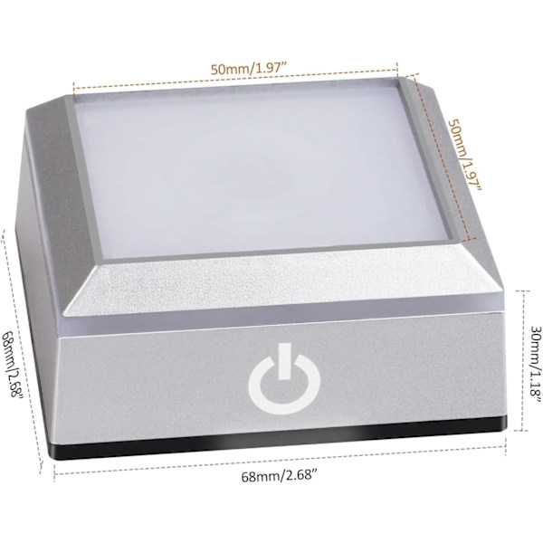 LED-ljusbas Visa Stand Display Platta med Touch Switch för 3D Laser Crystal
