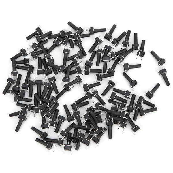 100 stk. Momentær taktil bryter Micro Button Engineering Plastic DC 12V 50mA DIP 6x6x15mm