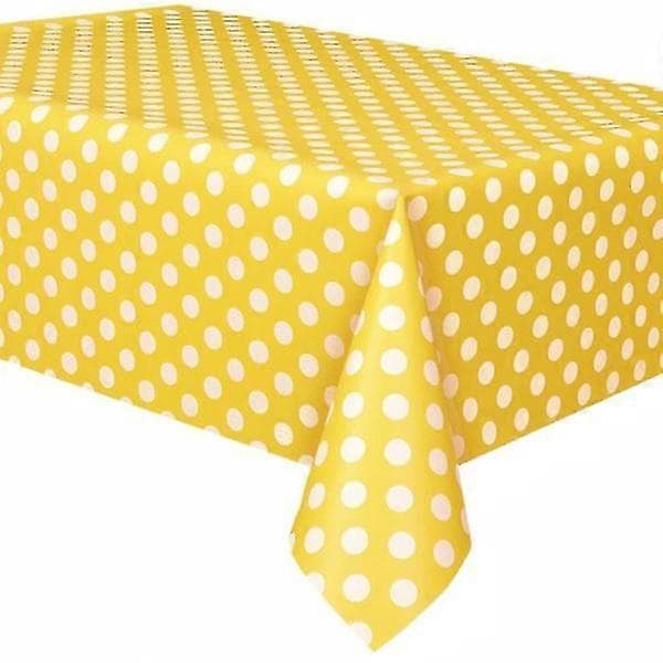 【BQ】PC (gul) rektangulär 137 x 183 cm prickig PVC vaxduk