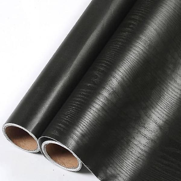 Itsekiinnittyvä, vedenpitävä ja irrotettava vinyylitapetti 40cm x 2m puumusta 40cm x 2m Wood Black