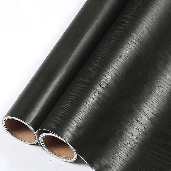 Selvklebende, vanntett og avtagbar vinyltapet 40cm x 2m Wood Black 40cm x 2m Wood Black