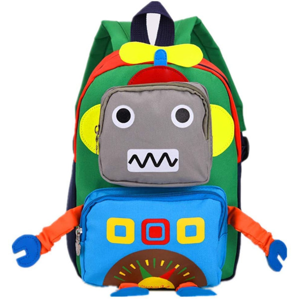Toddler förskola reseryggsäck dagis Söt tecknad robot skolväska