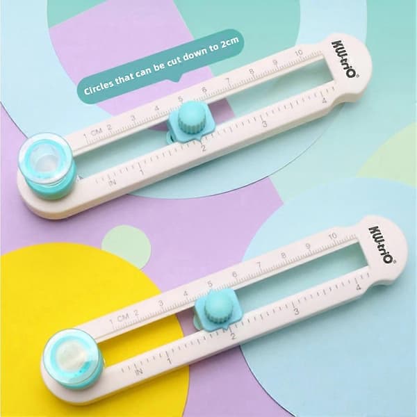 【BQ】2-20 cm papirsirkelkutter med skala, multifunksjonelt sirkelkutterverktøy for komposittpapir White