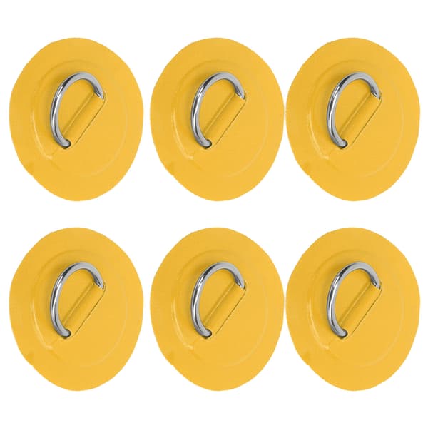 6 stk Oppustelig Båds D-Ring Pude Patch PVC Holdbar Marine Rustfrit Stål Fast Spænde (Gul)