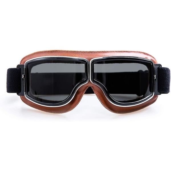 Motorcykelbriller, Retro Motorcykler Aviator Goggles Anti-dug Mtb Bike Motocross Goggles Safety Gog