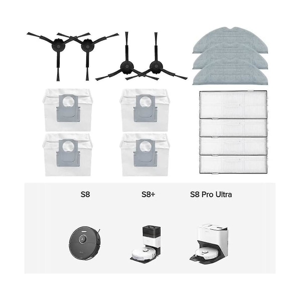 Til S8 S8+ S8 Pro Ultra G20 Støvsuger Sidebørster Filtre Moppepuder Støvposer