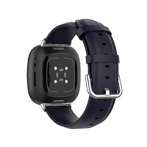 【BQ】Ekte lærreim for Fitbit Versa 4 / Sense 2 Navy Blue