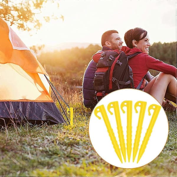 Plastteltplugger, kraftige, markfester, campingteltplugger, sett med 20