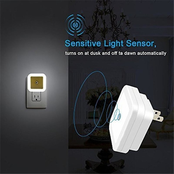 Sensorkontroll Led Nattlampa Lampa Toalett Vägglampor Baby Sovrum Glödlampa Bakgrundsbelysning Garderob Skåp Ljus Trappa Veranda Ljus Yellow EU PLUG