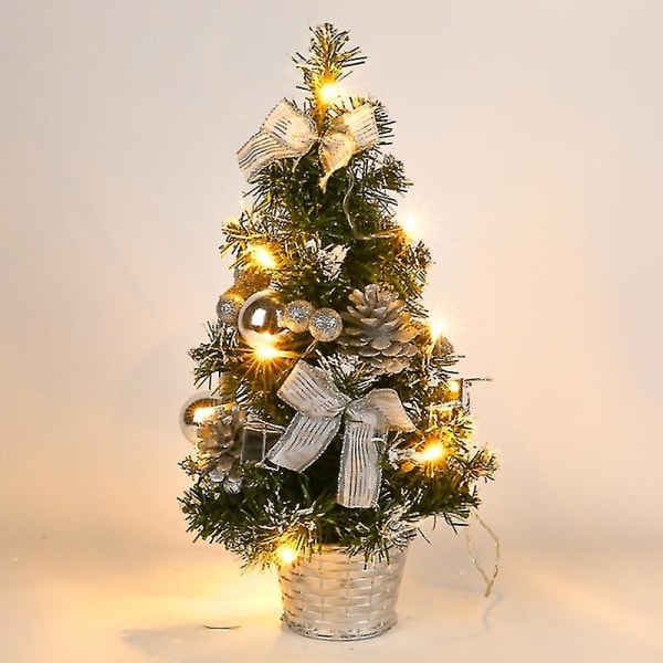 Juletræ, 24 tommer kunstigt juletræ Batteridrevet oplyst mini juletræ med led lys C