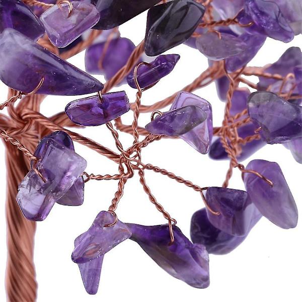 Healing Crystal Money Tree Ornament Tree Bonsai Fortune Home Office Dekoration Purple