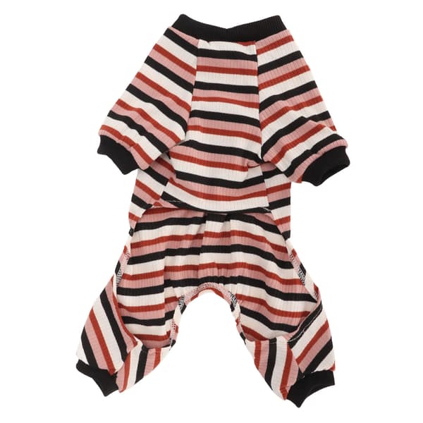 Stribede Hundepyjamas Let Varmt Strækbart Jumpsuit til Forår
