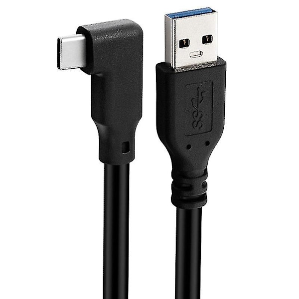 VR datakabel albue Type-c datakabel Usb3.1 Gen 2 dobbel hann videoprojeksjonskabel 20 vr mobilspillkabel PQ121Black 3M