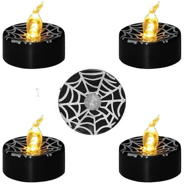 Svarta flamlösa LED-ljus 12 st
