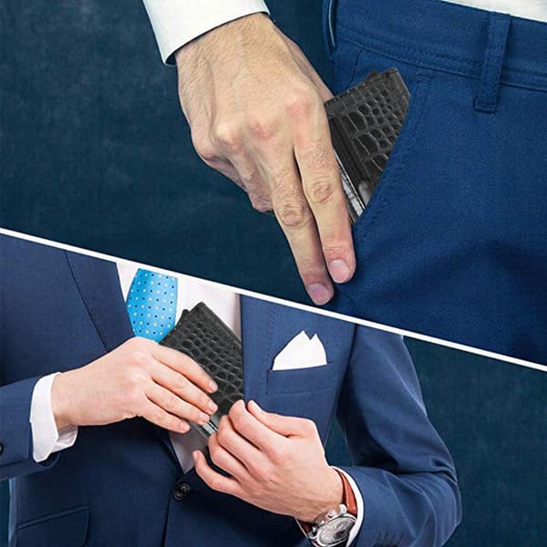 Bärbar RFID-skyddande Korthållare Plånbok Stöldskydd
